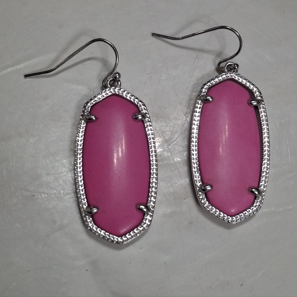Kendra Scott Pink Stone Earrings - Picture 2 of 5